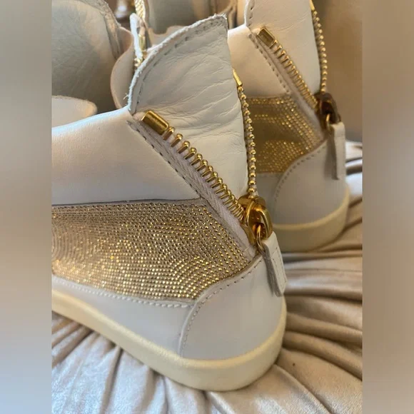 Giuseppe Zanotti LEATHER BIKER BOOTS high top sneakers Size 7.5 - Picture 5 of 9